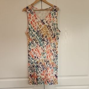 Multicolor Mesh lined Sleeveless Dress